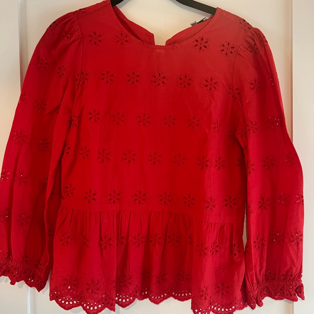 Madewell Red Eyelet Women's Top